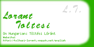 lorant toltesi business card